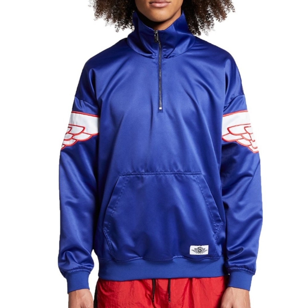 NWT Men's Jordan Wings Classic Blue Satin Standard Fit Jacket - Picture 5 of 8